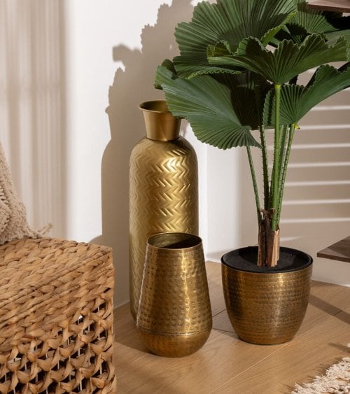 Jarrón Alto Golden de Metal