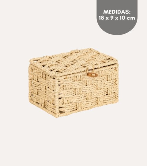 Caja Elio con Tapa de Tejido de Papel y Acero