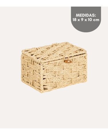 Caja Elio con Tapa de Tejido de Papel y Acero