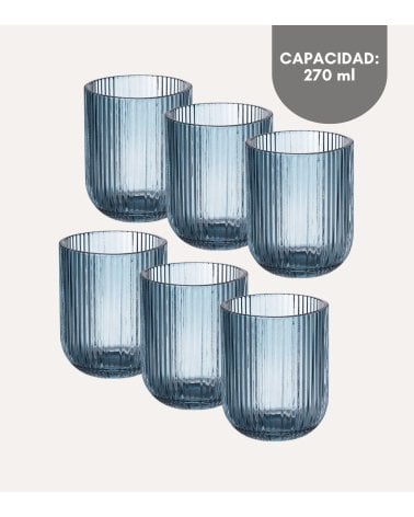 Set de 6 Vasos Agata de Cristal Tallado