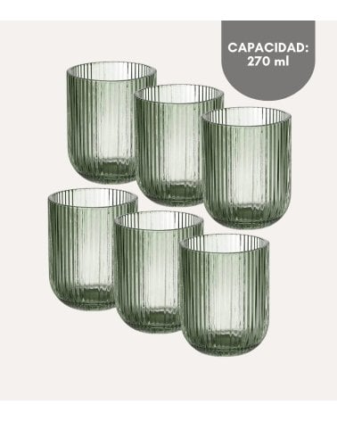 Set de 6 Vasos Agata de Cristal Tallado