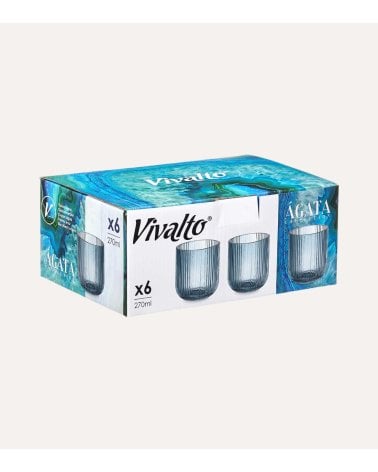 Set de 6 Vasos Agata de Cristal Tallado