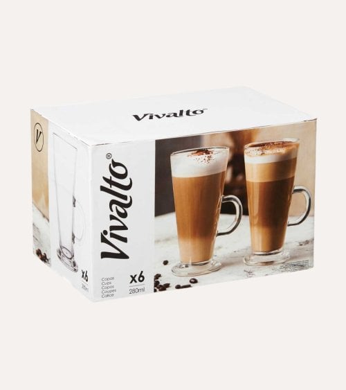 Set de 6 Copa para Café Latte de Vidrio