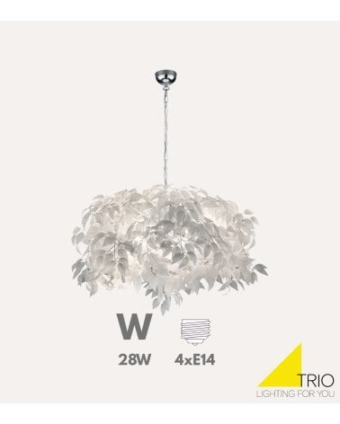 Lámpara Colgante White Leaves 4xE14 28 W
