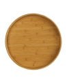 Bandeja Redonda de Madera de Bambú con Asas-2