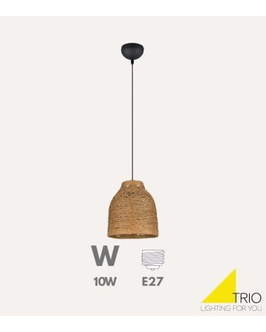 Lámpara Colgante Joelin E27 10 W de Ratán