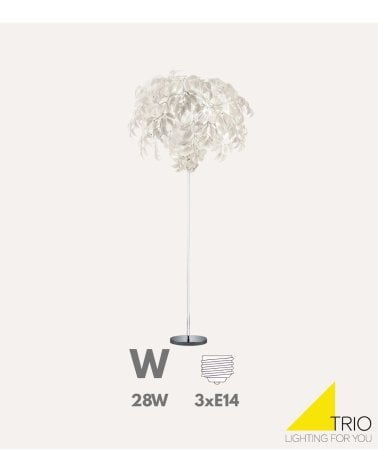 Lámpara de Pie White Leaves 3xE14 28 W