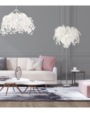 Lámpara de Pie White Leaves 3xE14 28 W