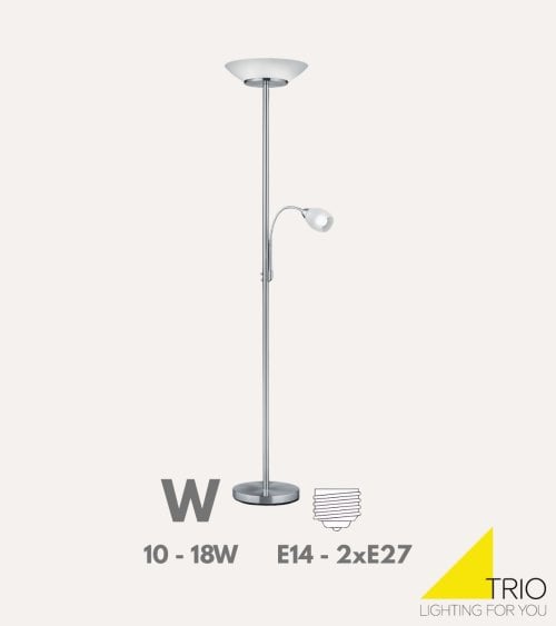 Lámpara de Pie Gerry con Doble Foco de Metal