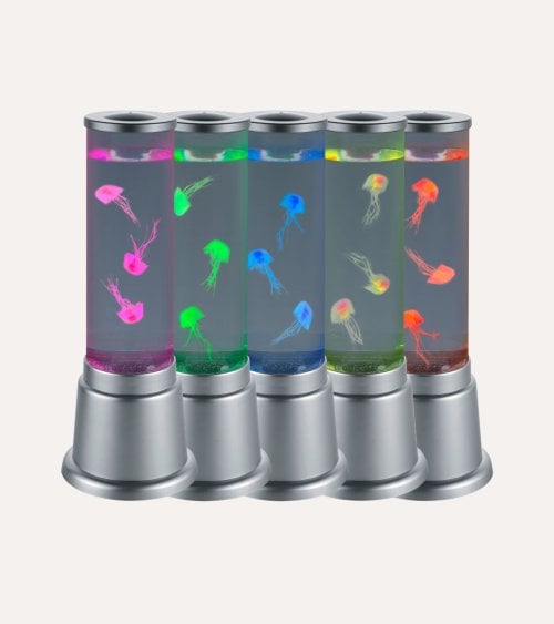Lámpara de Lava con Medusas en Movimiento y Luz de Colores