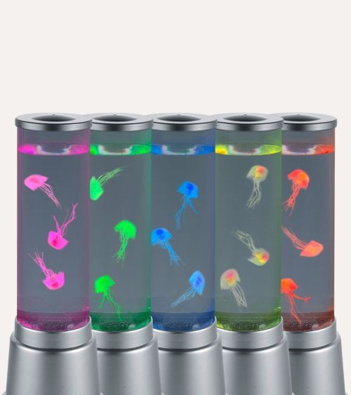Lámpara de Lava con Medusas en Movimiento y Luz de Colores