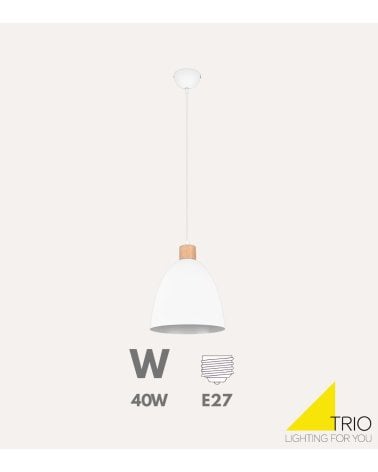 Lámpara Colgante Jagger E27 40 W de Madera y Metal