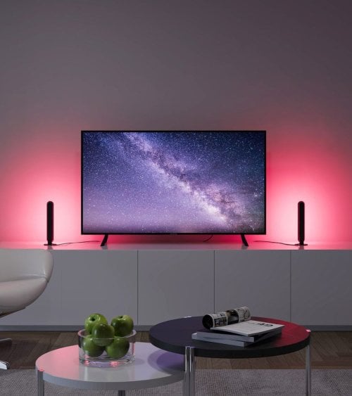 Lámpara de Mesa Doble Gamer LED con Color Controlado por Sonido