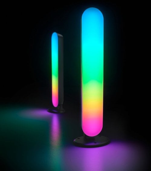 Lámpara de Mesa Doble Gamer LED con Color Controlado por Sonido