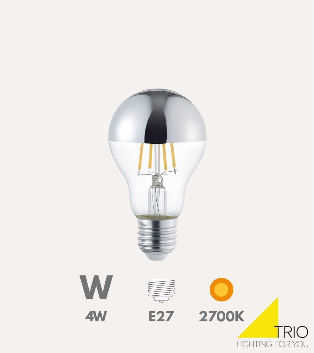 Bombilla LED Plata E27 4 W Efecto Cabeza de Espejo