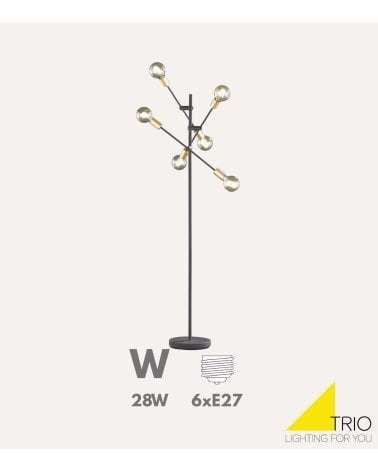Lámpara de Pie Multibrazo Cross con 6 Puntos de Luz