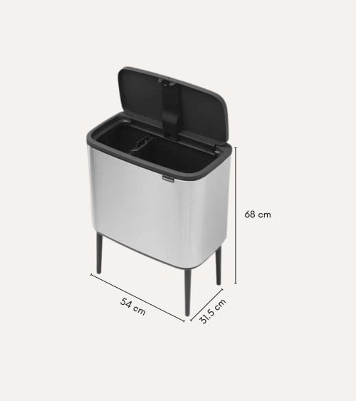 Cubo con Patas Bo Touch Bin de 11 + 23 L