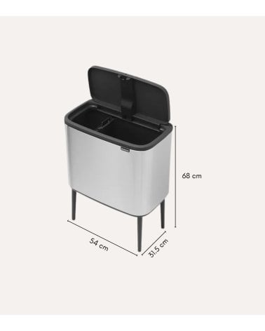 Cubo con Patas Bo Touch Bin de 11 + 23 L