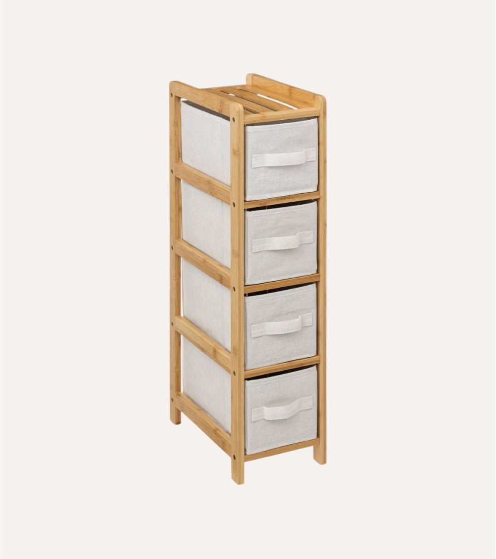 Estantería para Baño Tidy Box con 4 Cestas de Bambú