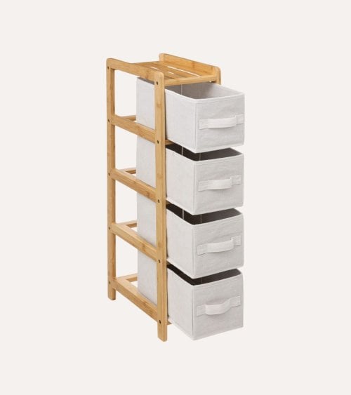Estantería para Baño Tidy Box con 4 Cestas de Bambú