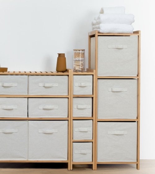 Estantería para Baño Tidy Box con 2 Sacos de Bambú