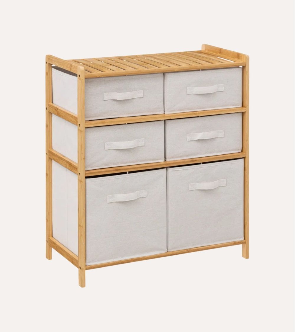 Estantería para Baño Tidy Box con 6 Cestas de Bambú