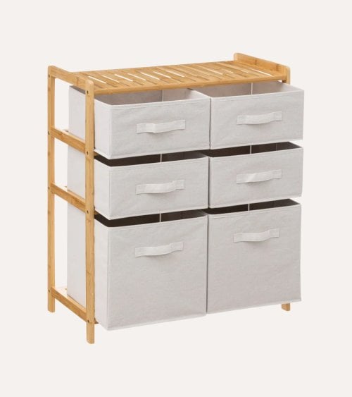 Estantería para Baño Tidy Box con 6 Cestas de Bambú