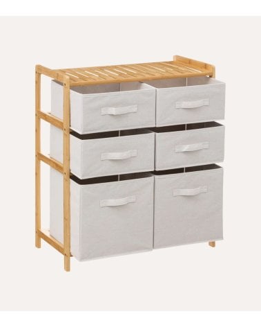 Estantería para Baño Tidy Box con 6 Cestas de Bambú