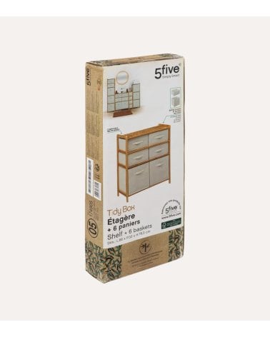 Estantería para Baño Tidy Box con 6 Cestas de Bambú