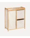 Estantería para Baño Tidy Box con 2 Cestas y Un Saco de Bambú