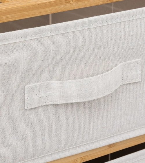 Estantería para Baño Tidy Box con 2 Cestas y Un Saco de Bambú