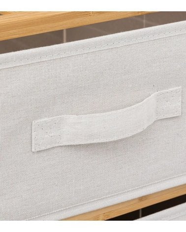 Estantería para Baño Tidy Box con 2 Cestas y Un Saco de Bambú
