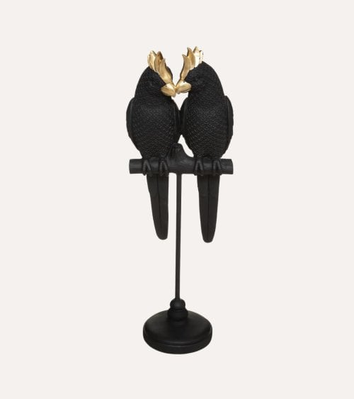 Figura Decorativa Pareja de Pajaritos de Poliresina