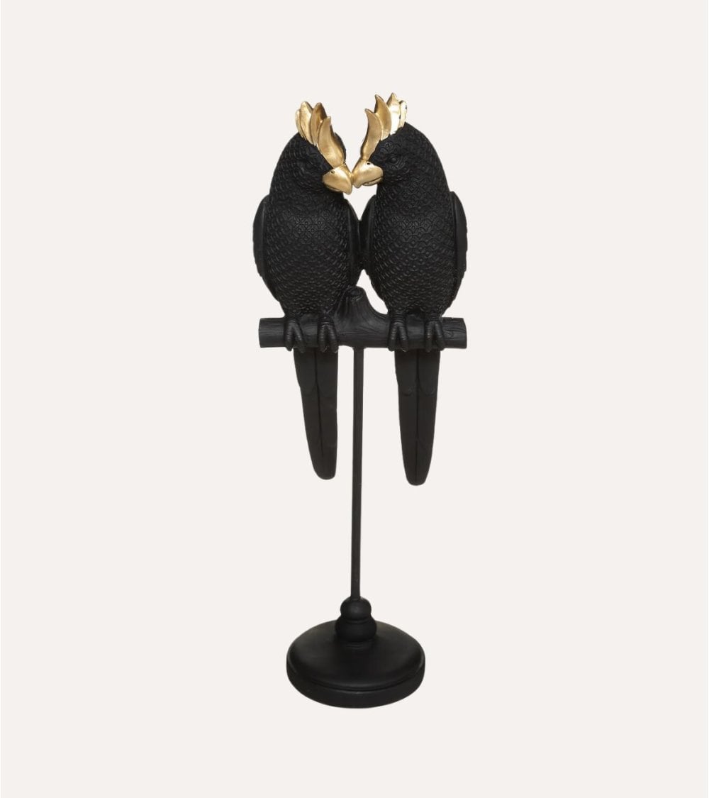 Figura Decorativa Pareja de Pajaritos de Poliresina