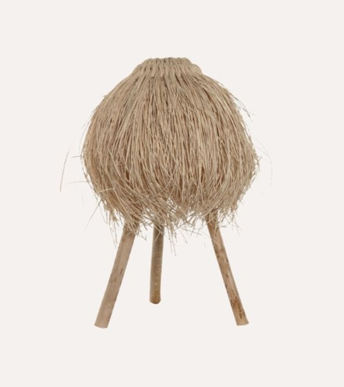 Lámpara de Mesa Coco de Ratán y Madera