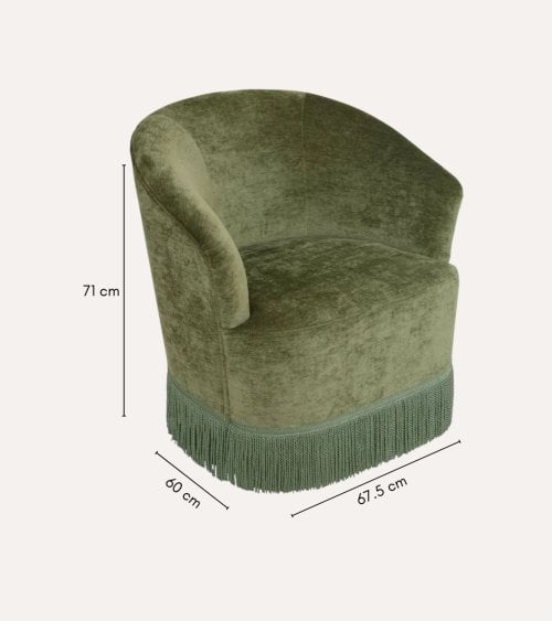 Sillón de Chenila Alanya de Madera