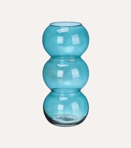 Jarrón Alto Burbujas de Cristal