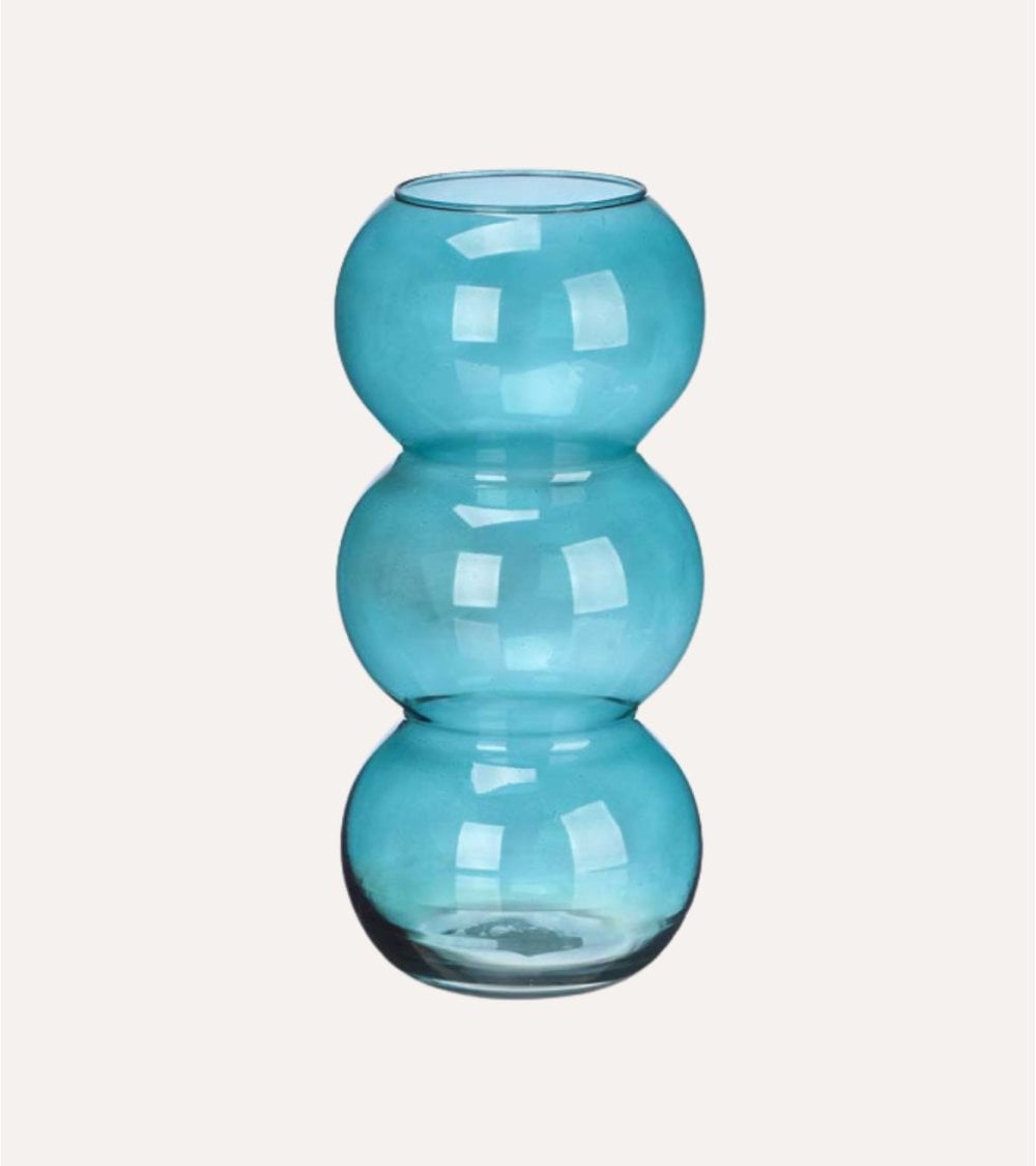 Jarrón Alto Burbujas de Cristal
