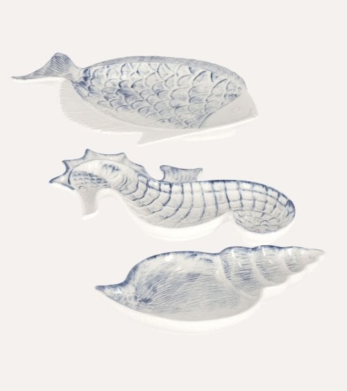 Bandeja Decorativa Pez Favignana de Porcelana