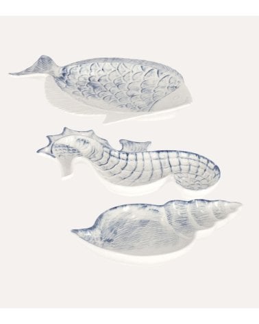Bandeja Decorativa Pez Favignana de Porcelana