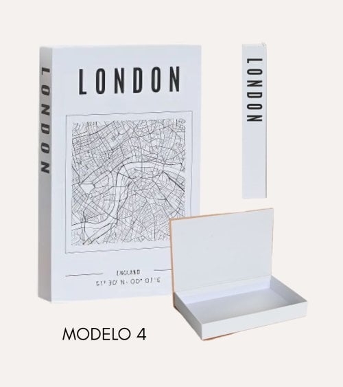 Libro Decorativo Ciudad con Compartimiento