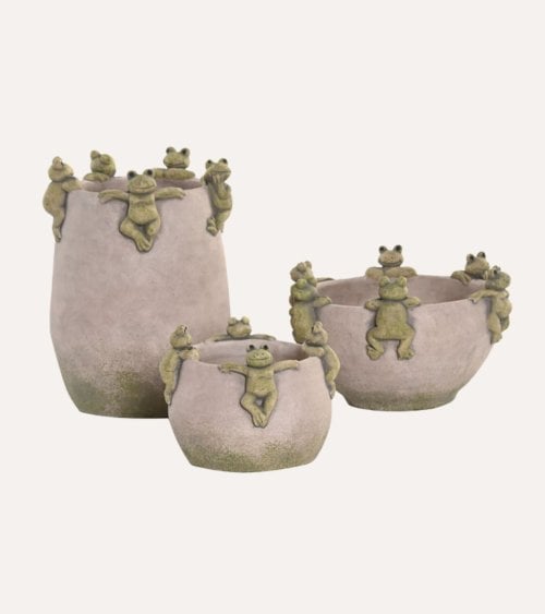 Centro de Mesa Ranitas de Cemento