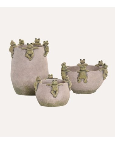 Centro de Mesa Ranitas de Cemento