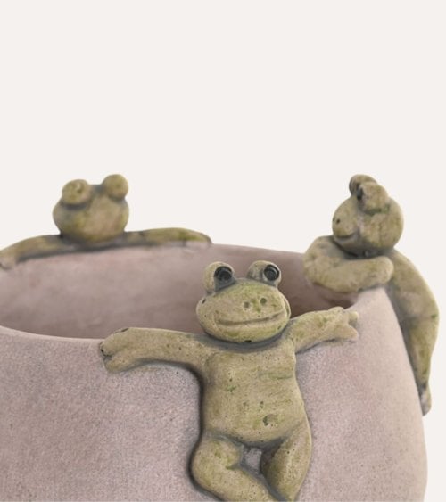 Centro de Mesa Ranitas de Cemento