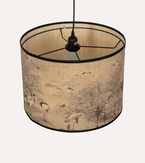 Lámpara Colgante Garzas de Bambú y Hierro