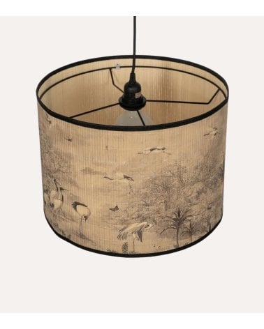 Lámpara Colgante Garzas de Bambú y Hierro