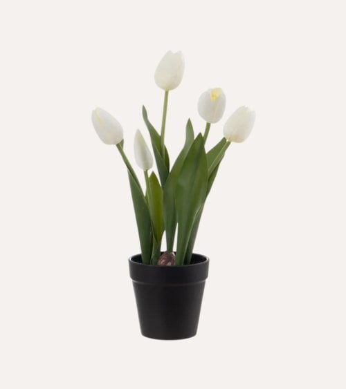 Planta de Tulipanes Decorativa de Poliéster y Plástico