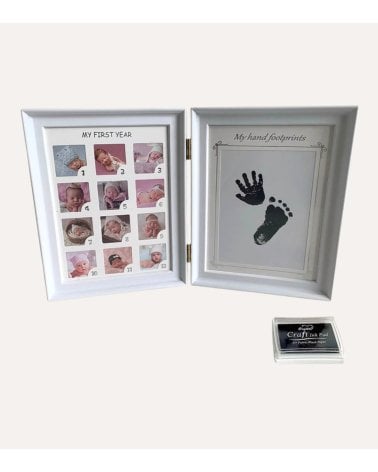 Marco de Fotos Múltiple de Primer Año y Huellas para Bebé