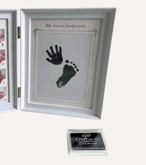 Marco de Fotos Múltiple de Primer Año y Huellas para Bebé