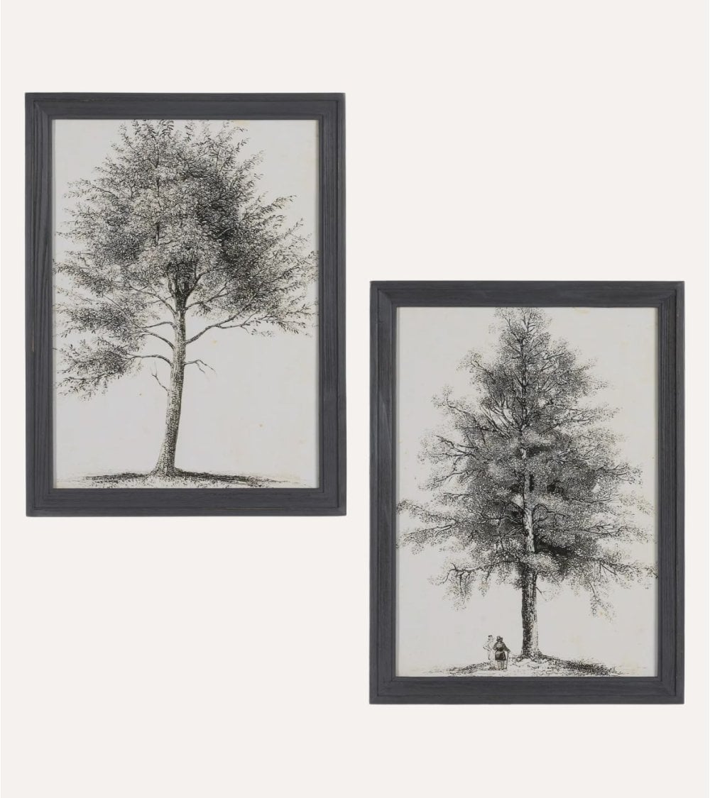 Cuadro Impresión Árbol Vintage de Madera de Abeto